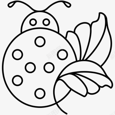 瓢虫卡通昆虫图标图标