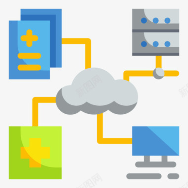 服务器医疗技术2扁平图标图标