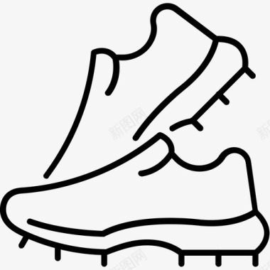 鞋钉鞋类橄榄球图标图标