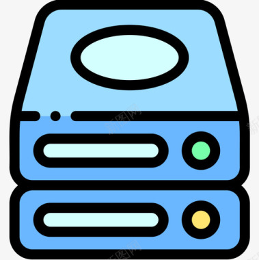硬盘数据库和服务器11线性颜色图标图标