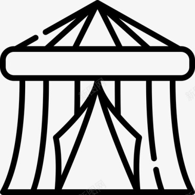 马戏团帐篷表演10直线图标图标