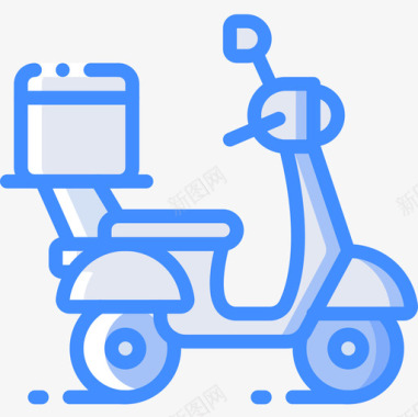 轻便摩托车食品配送30蓝色图标图标