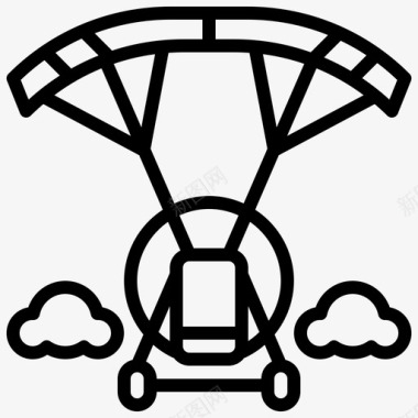 动力降落伞运输169线性图标图标