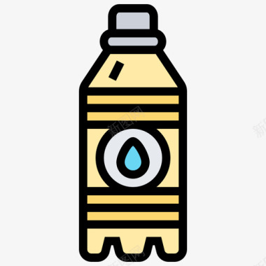水瓶饮料43线性颜色图标图标