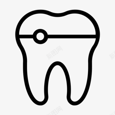 牙套牙解剖学牙图标图标