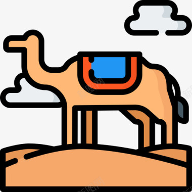 骆驼埃及23线形颜色图标图标