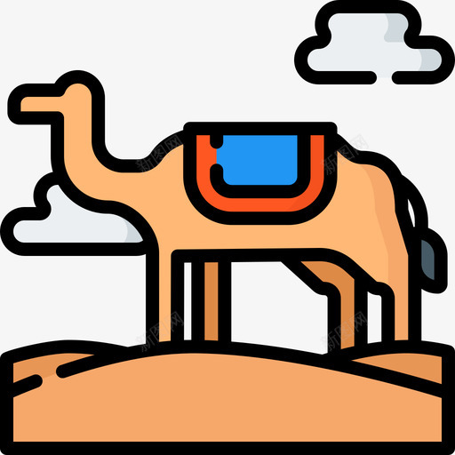 骆驼埃及23线形颜色图标svg_新图网 https://ixintu.com 埃及 线形 颜色 骆驼