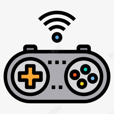 游戏控制器游戏控制器10线性颜色图标图标
