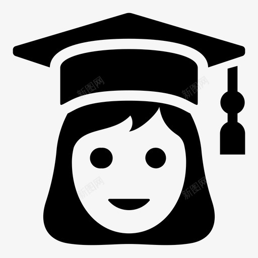 学生教育女孩图标svg_新图网 https://ixintu.com 大学 女孩 学习 学生 教育 毕业