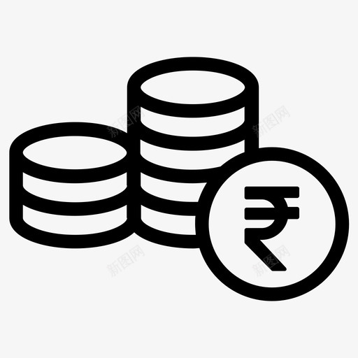 印度卢比硬币印度图标svg_新图网 https://ixintu.com 卢比 印度 硬币 货币