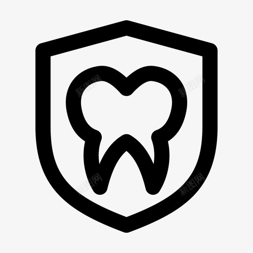 防护牙科牙齿图标svg_新图网 https://ixintu.com 牙科 牙科jumpicon粗体线 牙齿 防护