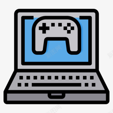 电脑游戏游戏控制器10线性颜色图标图标