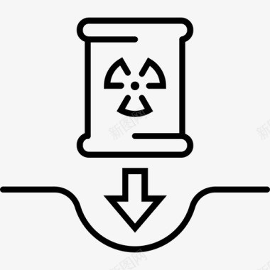 核废料桶放射性图标图标