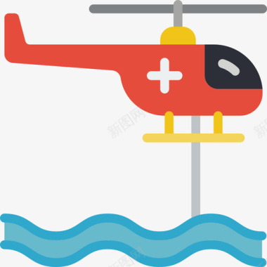 直升机救援和反应4平的图标图标