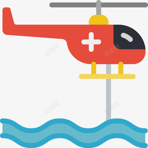 直升机救援和反应4平的图标svg_新图网 https://ixintu.com 反应 平的 救援 直升机