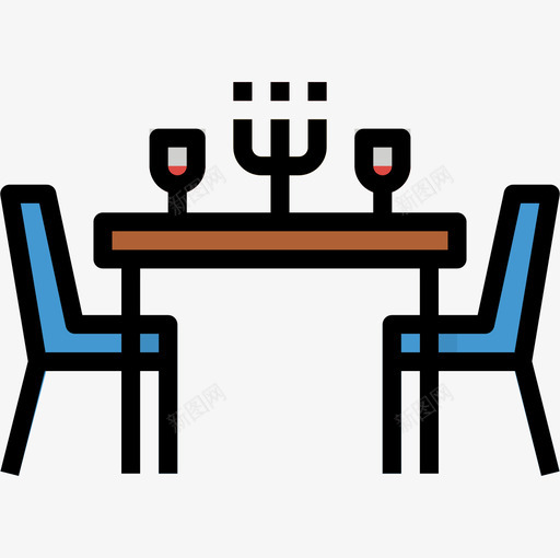 餐桌家具107线性颜色图标svg_新图网 https://ixintu.com 家具 线性 颜色 餐桌