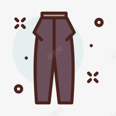 裤子衣服132线性颜色图标图标
