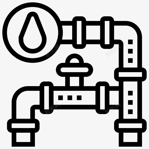 管道石油工业10线性图标svg_新图网 https://ixintu.com 石油工业10 管道 线性