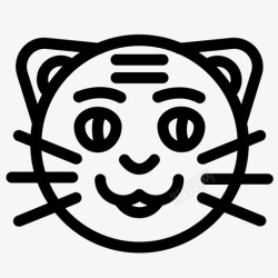 人扮老虎猫动物表情符号图标高清图片