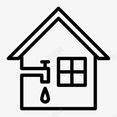 智能住宅建筑水管工图标图标