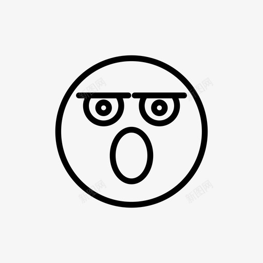 害怕表情脸图标svg_新图网 https://ixintu.com 害怕 打哈欠 表情