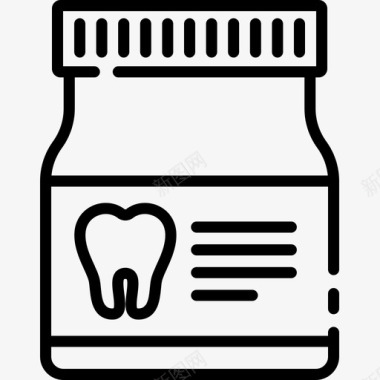 医学牙科护理19线性图标图标