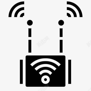 Wifi信号卫星7填充图标图标