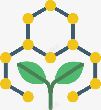 植物遗传学和生物工程8扁平图标图标