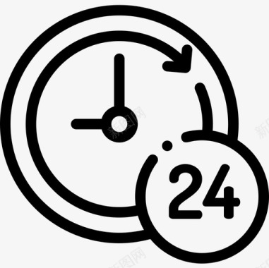 24小时数据库和服务器12台线性图标图标