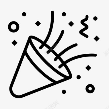 生日庆祝五彩纸屑图标图标