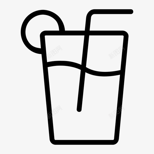 柠檬水杯子饮料图标svg_新图网 https://ixintu.com 夏日 夏日提纲 杯子 果汁 柠檬水 玻璃杯 饮料