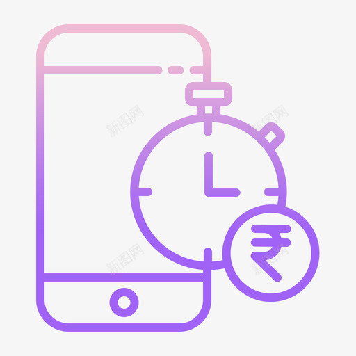 秒表移动应用程序20轮廓渐变图标svg_新图网 https://ixintu.com 应用程序 渐变 秒表 移动 轮廓