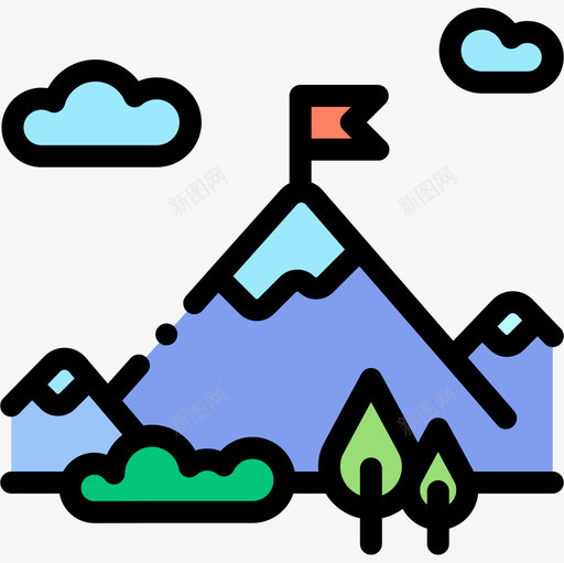 山冒险45线性颜色图标svg_新图网 https://ixintu.com 冒险 线性 颜色