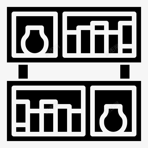 书架学院18填充图标svg_新图网 https://ixintu.com 书架 填充 学院18