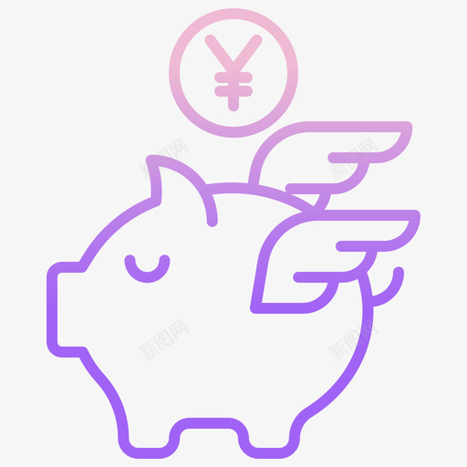 储蓄罐货币13轮廓渐变图标svg_新图网 https://ixintu.com 储蓄罐 渐变 货币 轮廓