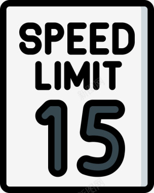 限速美国路标1线形颜色图标图标