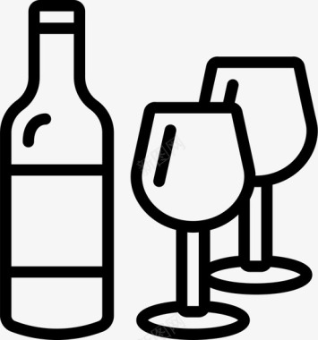 葡萄酒野餐58直系图标图标