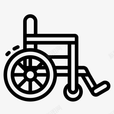 轮椅公路旅行2直线图标图标
