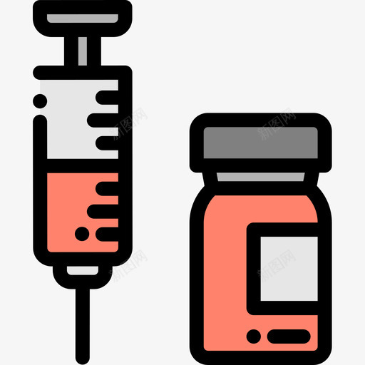 注射器药物21线性颜色图标svg_新图网 https://ixintu.com 注射器 线性颜色 药物21
