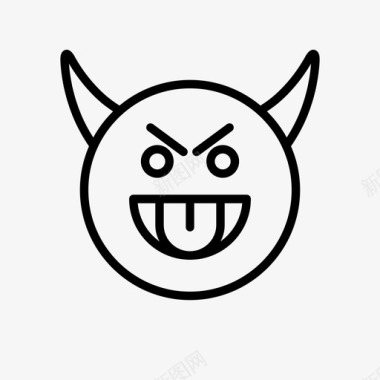 恶魔愤怒表情图标图标