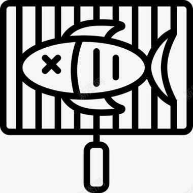 鱼烤肉直系图标图标