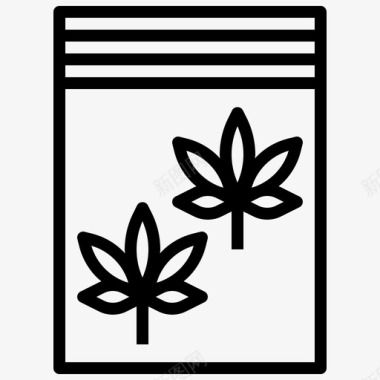 大麻的拉链毒品医疗保健和医疗图标图标