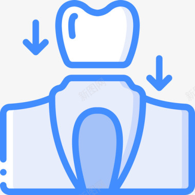 牙冠假肢蓝色图标图标