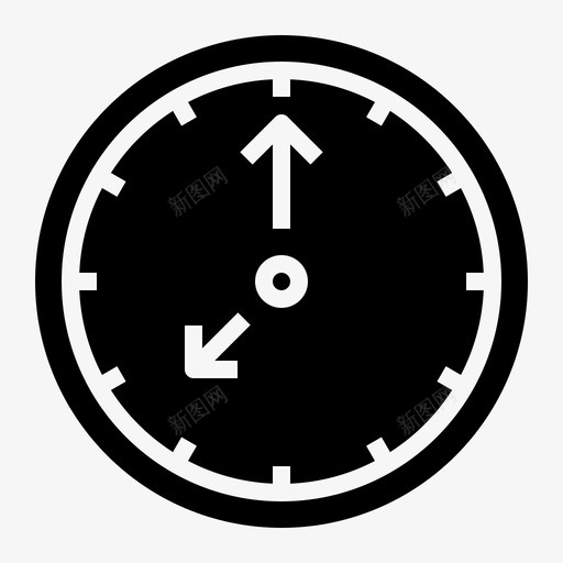 钟表装饰时间图标svg_新图网 https://ixintu.com 固体 家居装饰 工具 手表 时间 装饰 钟表