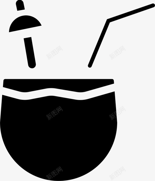 椰子椰子水饮料图标svg_新图网 https://ixintu.com 假期 夏天 椰子 饮料