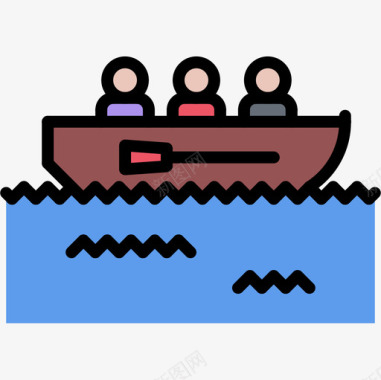海盗43号船彩色图标图标