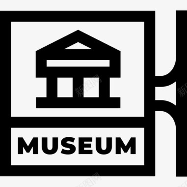 博物馆59号博物馆线性图标图标