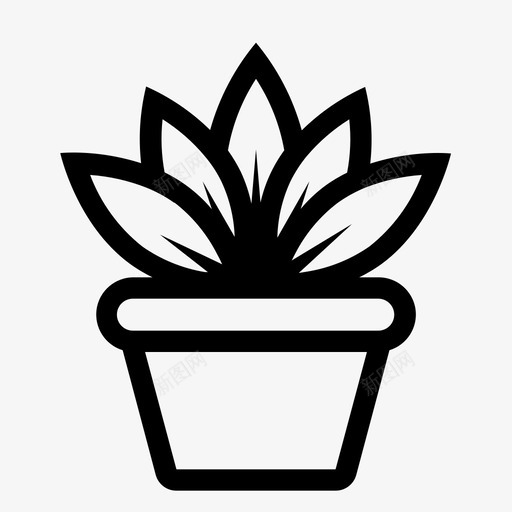 多汁的花自然图标svg_新图网 https://ixintu.com 多汁 植物 自然 花瓶