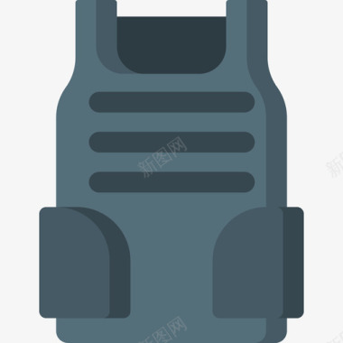 防弹背心防护安全11扁平图标图标
