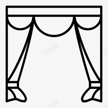 窗帘装饰家具图标图标